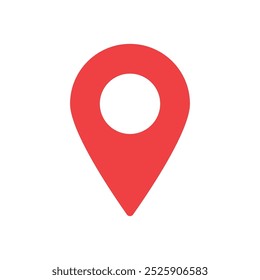 Location or map pin symbol vector illustration. Simple location pinpoint icon for website, GPS navigation, apps, business card.