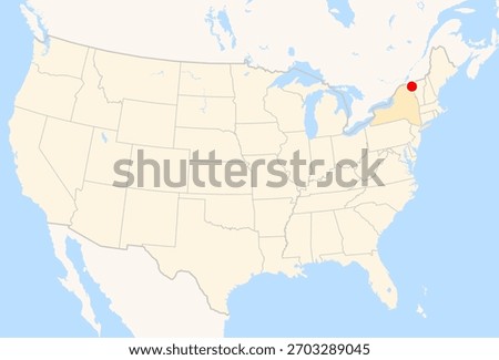 Location Map of Plattsburgh Int. Airport (Plattsburgh, New York, USA). IATA-code: PBG. No labels at all.