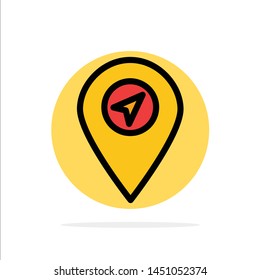 Location, Map, Pointer Abstract Circle Background Flat color Icon