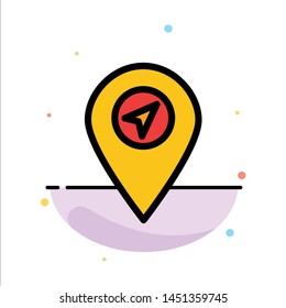 Location, Map, Pointer Abstract Flat Color Icon Template