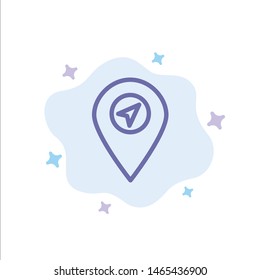 Location, Map, Pointer Blue Icon on Abstract Cloud Background. Vector Icon Template background