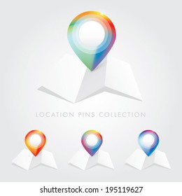 location map pointer icon collection