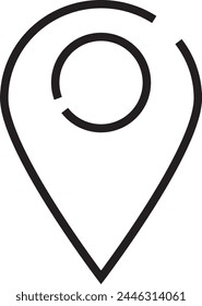 Location or Map pointer icon on white background. Outline location icon. Minimal and premium location icon. EPS 10 Vector
