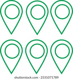 location map pointer icon, place pin marker sign - red gps map pointers in flat style, destination symbols. location pin line icon, Navigation sign