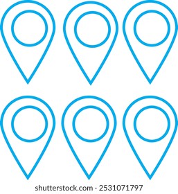 location map pointer icon, place pin marker sign - red gps map pointers in flat style, destination symbols. location pin line icon, Navigation sign
