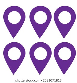 location map pointer icon, place pin marker sign - red gps map pointers in flat style, destination symbols. location pin line icon, Navigation sign