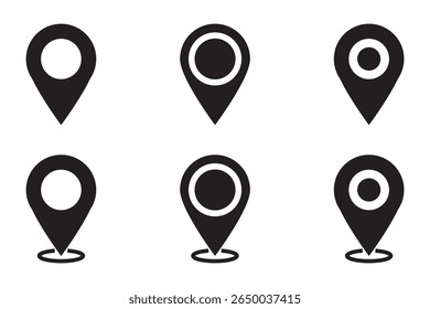 location map pointer icon, place pin marker sign - red gps map pointers in flat style, destination symbols. location pin line icon, Navigation sign