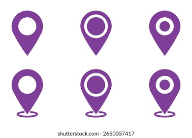 location map pointer icon, place pin marker sign - red gps map pointers in flat style, destination symbols. location pin line icon, Navigation sign