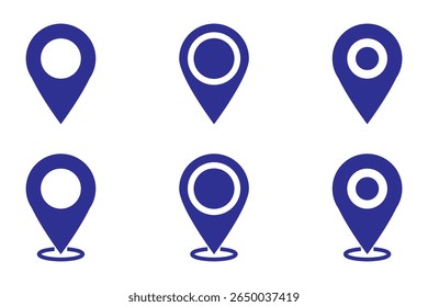 location map pointer icon, place pin marker sign - red gps map pointers in flat style, destination symbols. location pin line icon, Navigation sign