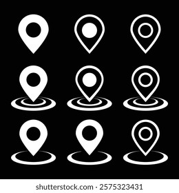 location, map, pointer, icon set vector illustrator