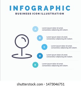 Location, Map, Pointer Line icon with 5 steps presentation infographics Background