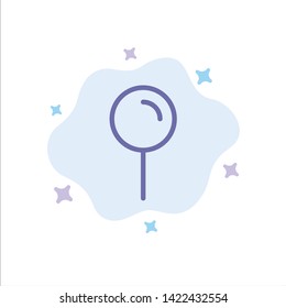 Location, Map, Pointer, Pin Blue Icon on Abstract Cloud Background