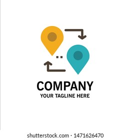 Location, Map, Pointer, Travel Business Logo Template. Flat Color