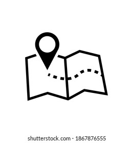 Location map with pointer vector icon isolated on white background. Map icon for web site or app. UI UX.