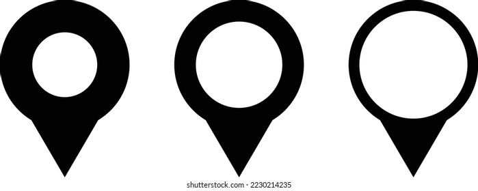 Location map pointers Set. map pin pointer. GPS location icon set
