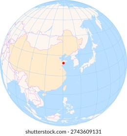 Location Map of Qingdao Jiaodong Int. Airport (Qingdao, Shandong, China). IATA-code: TAO. No labels at all.