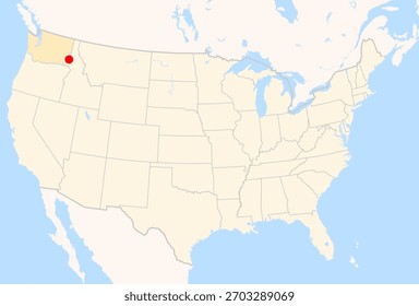 Mapa de Locación del Aeropuerto Regional de Pullman-Moscú (Pullman, Washington, Estados Unidos). Código IATA: PUW. No hay etiquetas en absoluto.