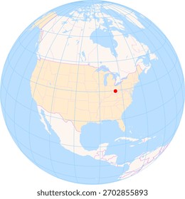 Location Map of Rickenbacker Int. Airport (Columbus, United States). IATA-code: LCK. No labels at all.