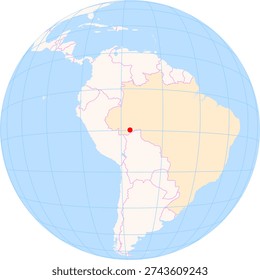 Location Map of Rio Branco Int. Airport (Rio Branco, Acre, Brazil). IATA-code: RBR. No labels at all.