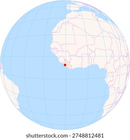 Location Map of Roberts Int. Airport (Monrovia, Margibi, Liberia). IATA-code: ROB. No labels at all.