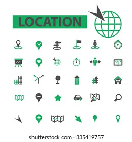 location, map, route  icons, signs vector concept set for infographics, mobile, website, application
