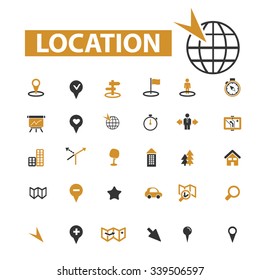 location, map, route  icons, signs vector concept set for infographics, mobile, website, application
