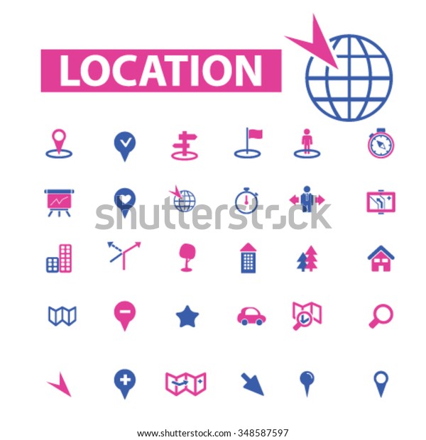 location, map, route \
icons, signs vector concept set for infographics, mobile, website,\
application\
