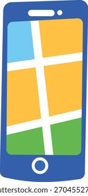  App de enrutamiento de mapa de Locación en pantalla de teléfono inteligente icono de tecnología de Vector plano GPS de navegación