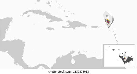 Location Map Saint Barthelemy on map Central America. 3d Saint Barthelemy flag map marker location pin. High quality map of Saint Barthelemy. Antilles. Central America. France. EPS10.