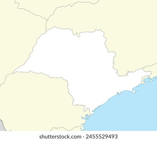 Location map of Sao Paulo is a state of Brazil with neighbour state and country