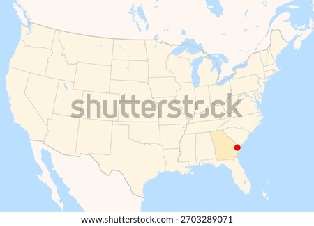 Location Map of Savannah - Hilton Head Int. Airport (Savannah, Georgia, USA). IATA-code: SAV. No labels at all.