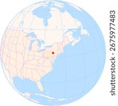 Location Map of Scranton (Pennsylvania) in the United States