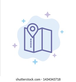 Location, Map, Service Pin Blue Icon on Abstract Cloud Background
