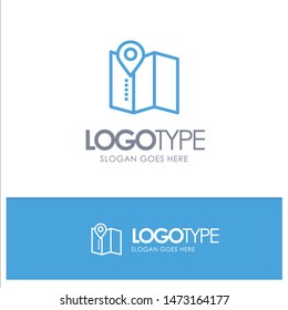 Location, Map, Service Pin Blue Logo Line Style