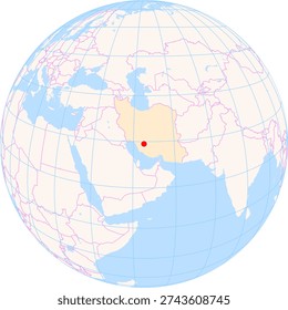 Location Map of Shiraz Int. Airport (Shiraz, Fars, Iran). IATA-code: SYZ. No labels at all.