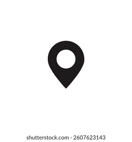 Location map silhouette icon with white background