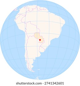 Location Map of Silvio Pettirossi Int. Airport (Asuncion, Central, Paraguay). IATA-code: ASU. No labels at all.