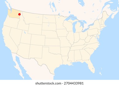 Mapa de Locación de Spokane Int. Aeropuerto (Spokane, Washington, USA). Código IATA: GEG. No hay etiquetas en absoluto.