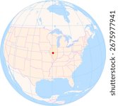 Location Map of Springfield (Illinois) in the United States