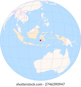 Location Map of Sultan Hasanuddin Int. Airport (Ujung Pandang, Sulawesi Selatan, Indonesia). IATA-code: UPG. No labels at all.