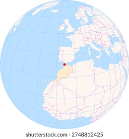 Location Map of Tangier Ibn Battouta Airport (Tanger, Tanger - Tetouan, Morocco). IATA-code: TNG. No labels at all.