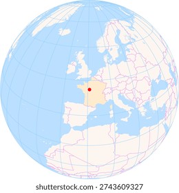 Location Map of Tours Val De Loire Airport (Tours, Indre-Et-Loire, France). IATA-code: TUF. No labels at all.