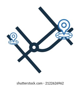 Location and map or travel icon