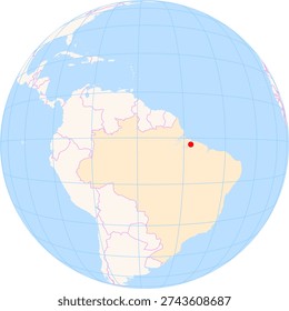 Location Map of Val De Caes Int. Airport (Belem, Para, Brazil). IATA-code: BEL. No labels at all.