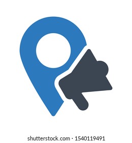 location map vector glyph color  icon
