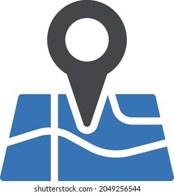 location map vector glyph colour icon