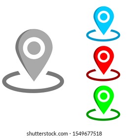 Location map vector icon, pin pointer illustration symbol. Locate sign or logo.