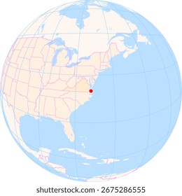 Location Map of Virginia Beach (Virginia) in the United States