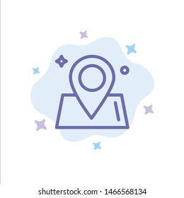 Location, Map, Way, World Blue Icon on Abstract Cloud Background. Vector Icon Template background