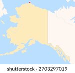 Location Map of Wiley Post–Will Rogers Memorial Airport (Barrow, Alaska, USA). IATA-code: BRW. No labels at all.